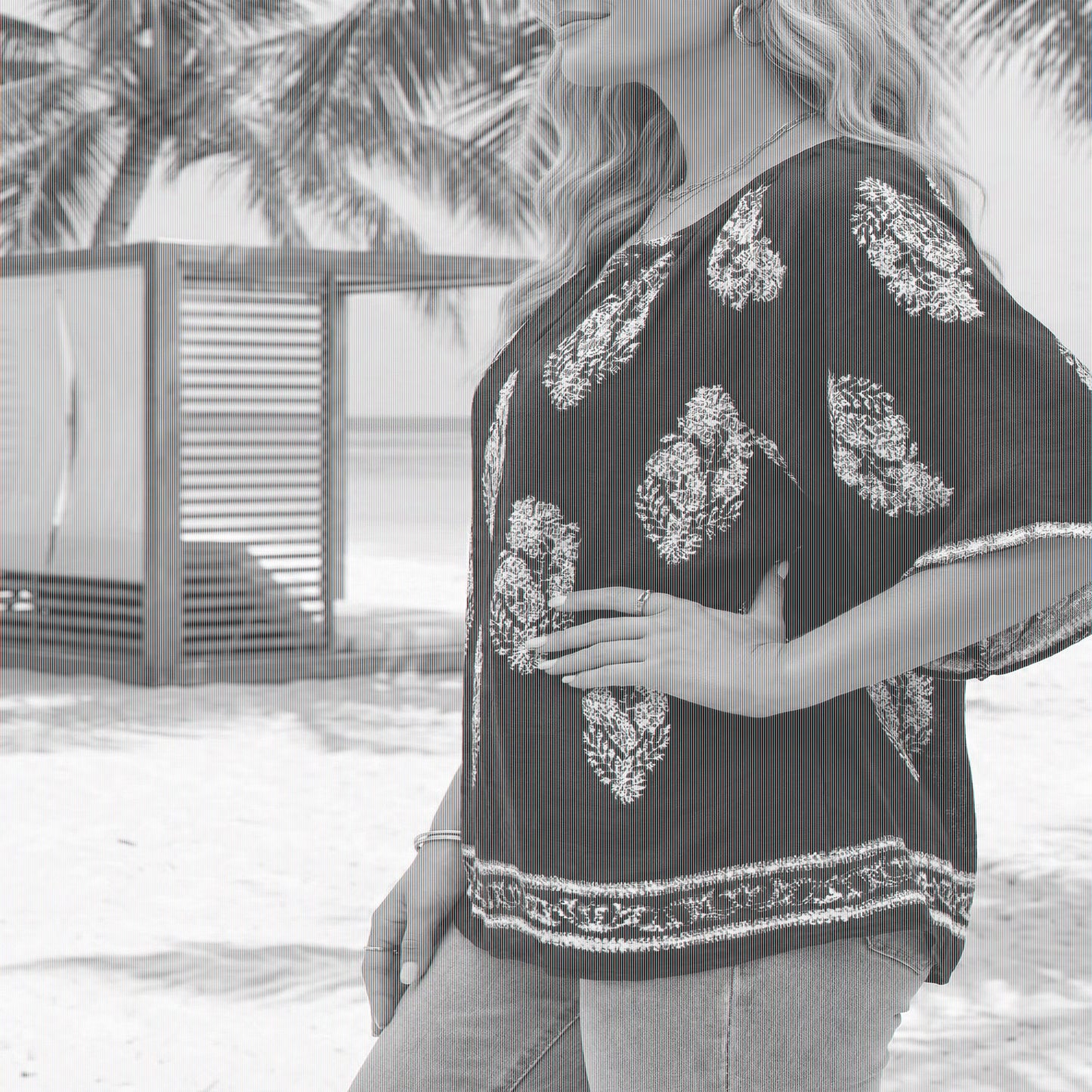 SOMER Boho Tops for Women 3/4 Sleeve V Neck Bohemian Blouses Casual Loose Fit Tunic Tops 2026