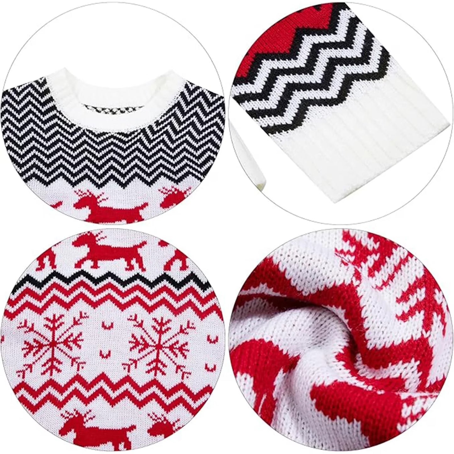 SOMER Ugly Christmas Sweater 2-Piece Set for Women & Men Warm Thick Knit Pullover Reindeer Snowflake Tops for Family Couples Holiday Party New Year Red