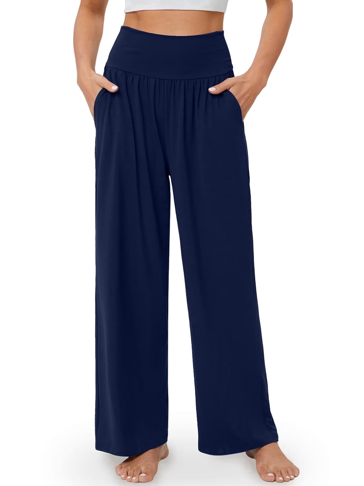SOMER Wide Leg Yoga Pants for Women High Waisted Casual Loose Sweatpants Flowy Pants with Pockets