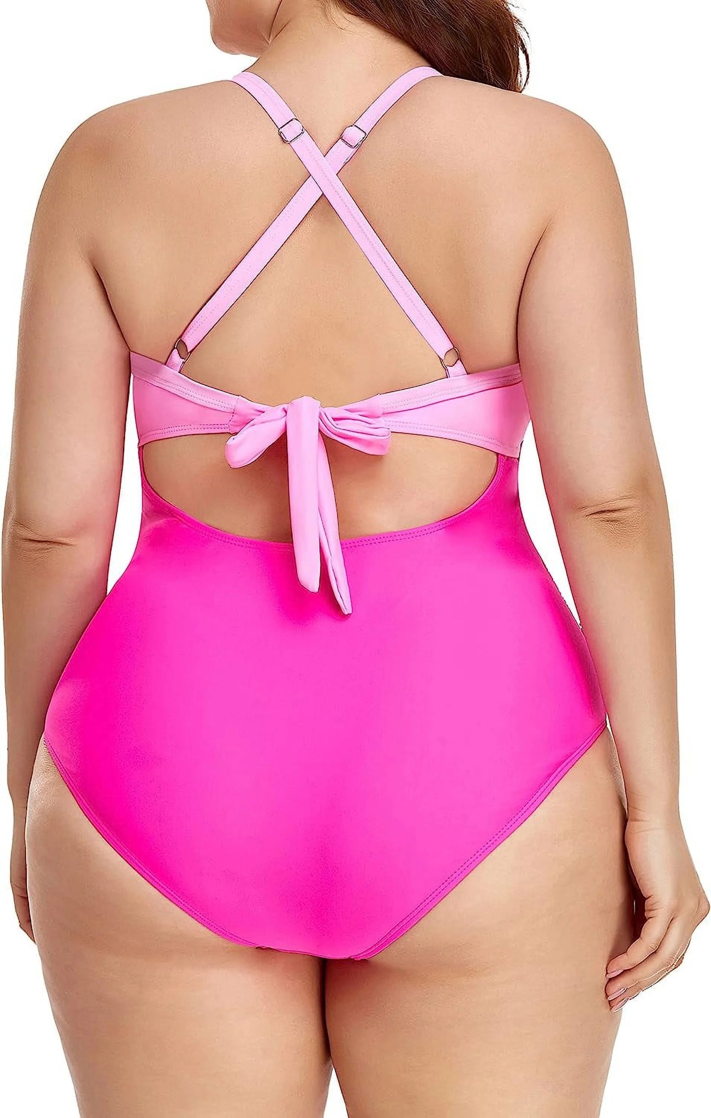 SOMER Women's Swimsuits One Piece Bathing Suit for Women Tummy Control Cutout High Waisted Bathing Suit Wrap Tie Back 1 Piece Swimsuit