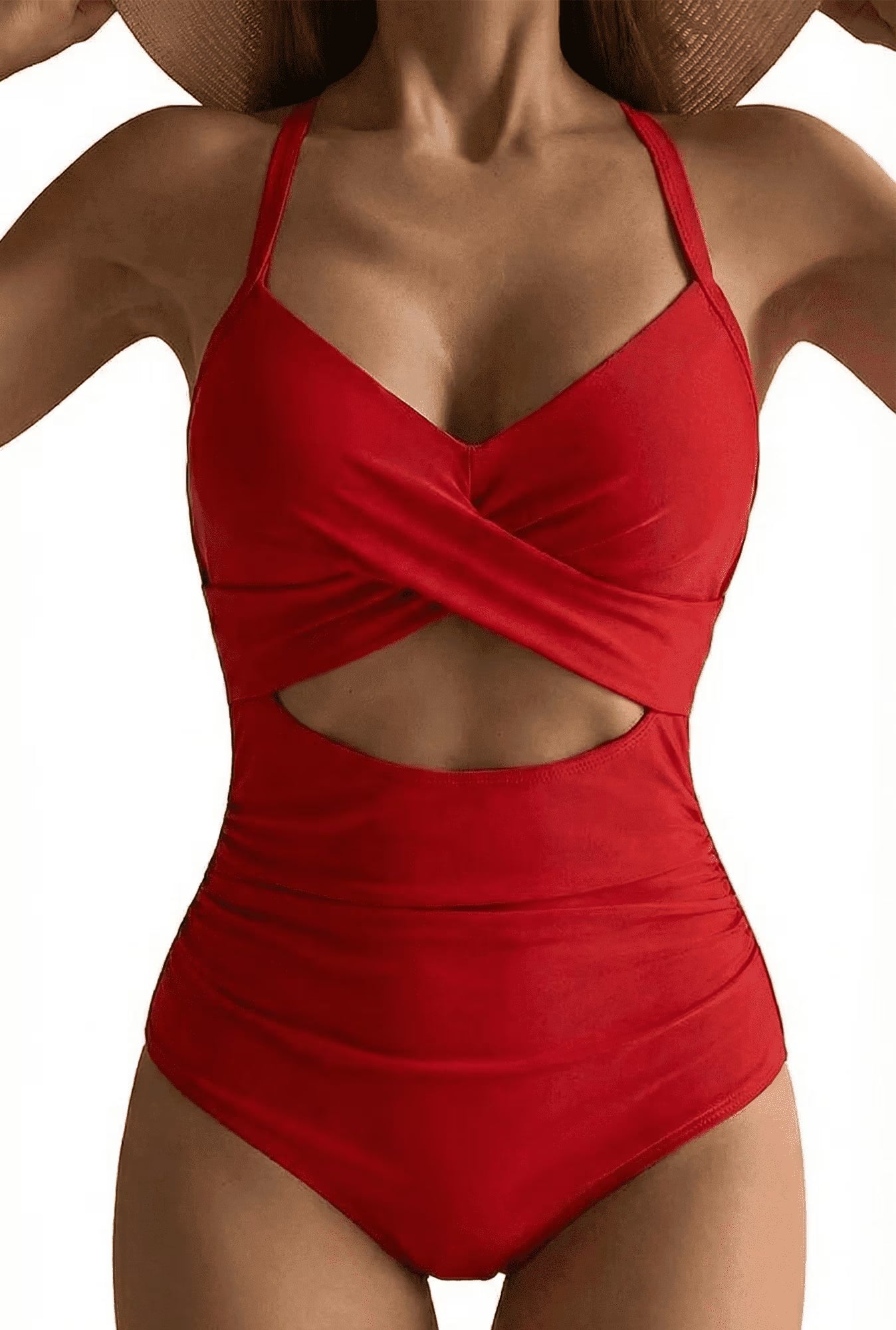 SOMER Women's One Piece Swimsuits Tummy Control Cutout High Waisted Bathing Suit Wrap Tie Back 1 Piece Swimsuit