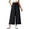 SOMER Wide Leg Pants for Women Cropped Sweatpants Flowy Palazzo Dresses Yoga Pants Athleisure Work Lounge Pants Comfy Casual with Drawstring Pocket Black