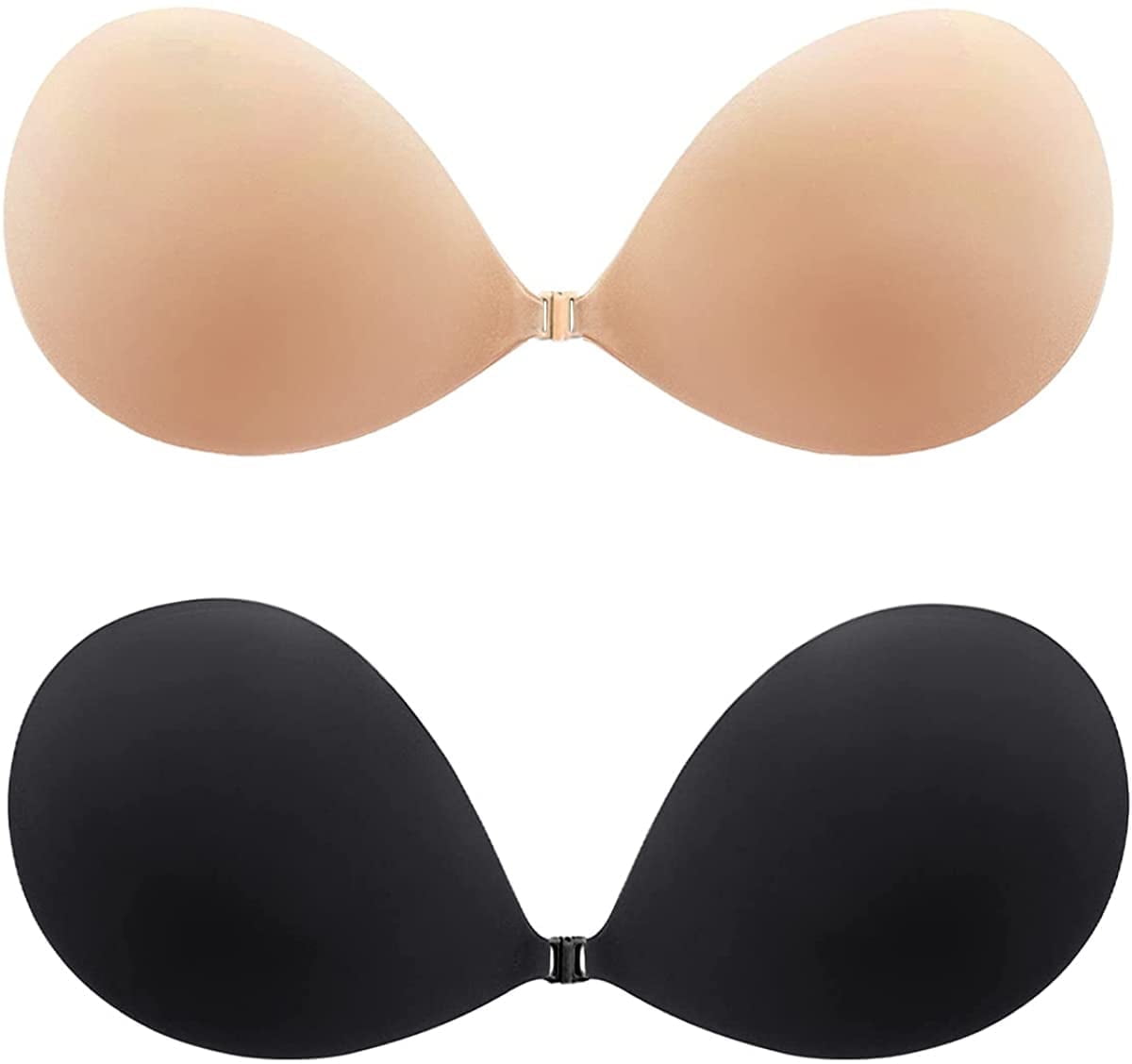 SOMER Backless Bra, Sticky Bra, Reusable Adhesive Bra, Strapless Bras for Women, Backless Strapless Bra Push Up, Adhesive Invisible Lift Up Bras 2 Pairs