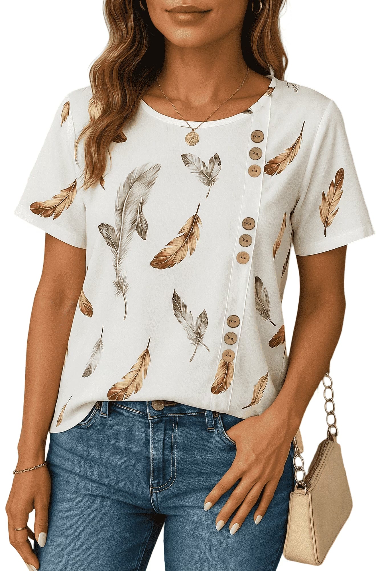 SOMER Women’s Flowy Tops Business Work Top 3/4 Sleeve Blouses V-Neck Summer Dressy Casual Shirts Red