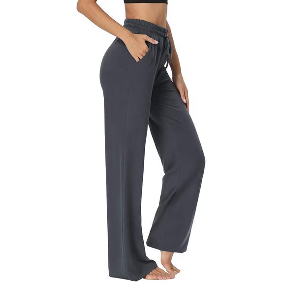 SOMER Womens Yoga Sweatpants Wide Leg Lounge Pajamas Pants Drawstring Workout Comfy Joggers Pants with Pockets