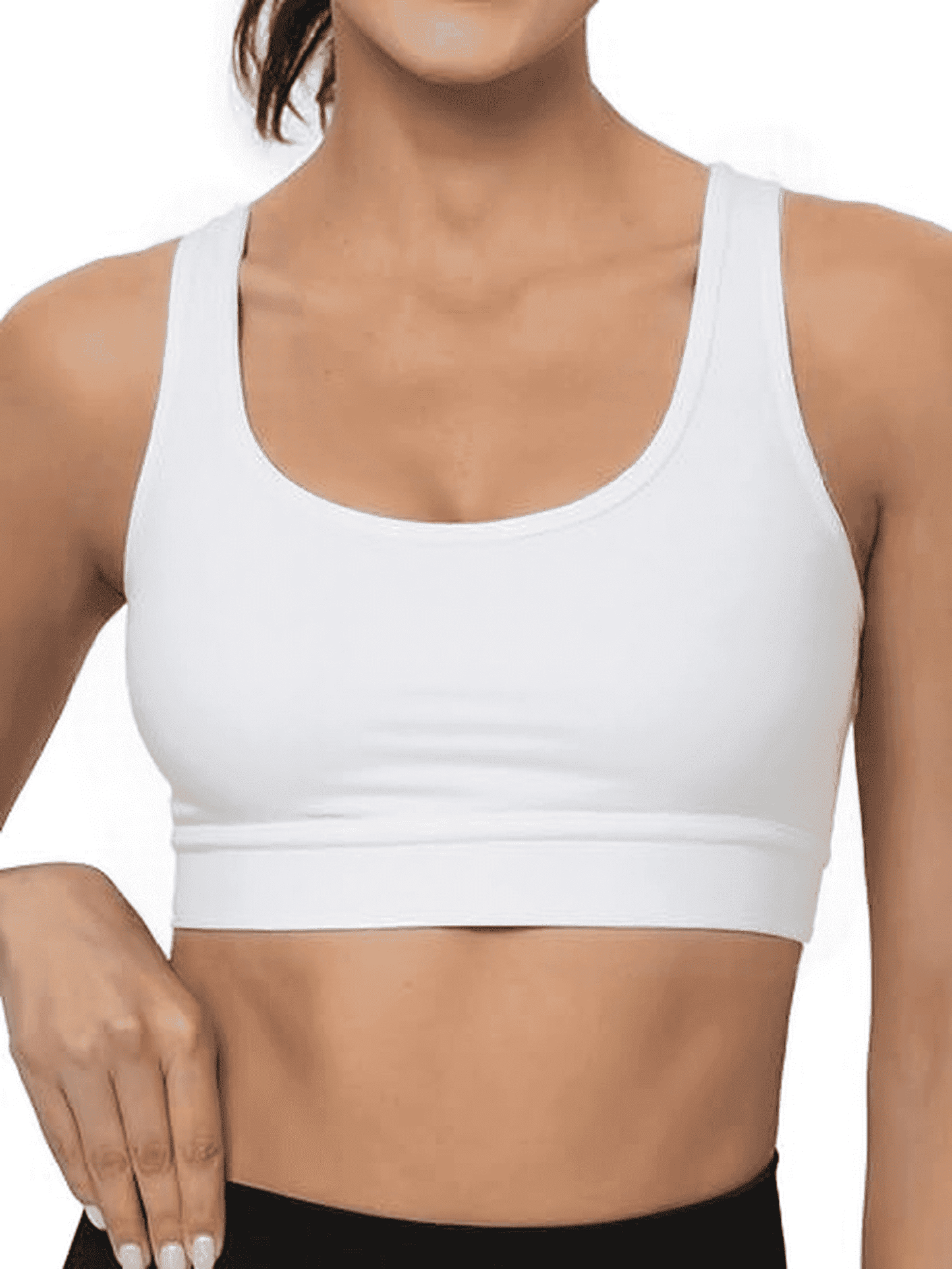 SOMER Sports Bras for Women, Wireless High Impact Support Workout Bra, Comfortable Padded Fitness Gym Running Sports Bra, White