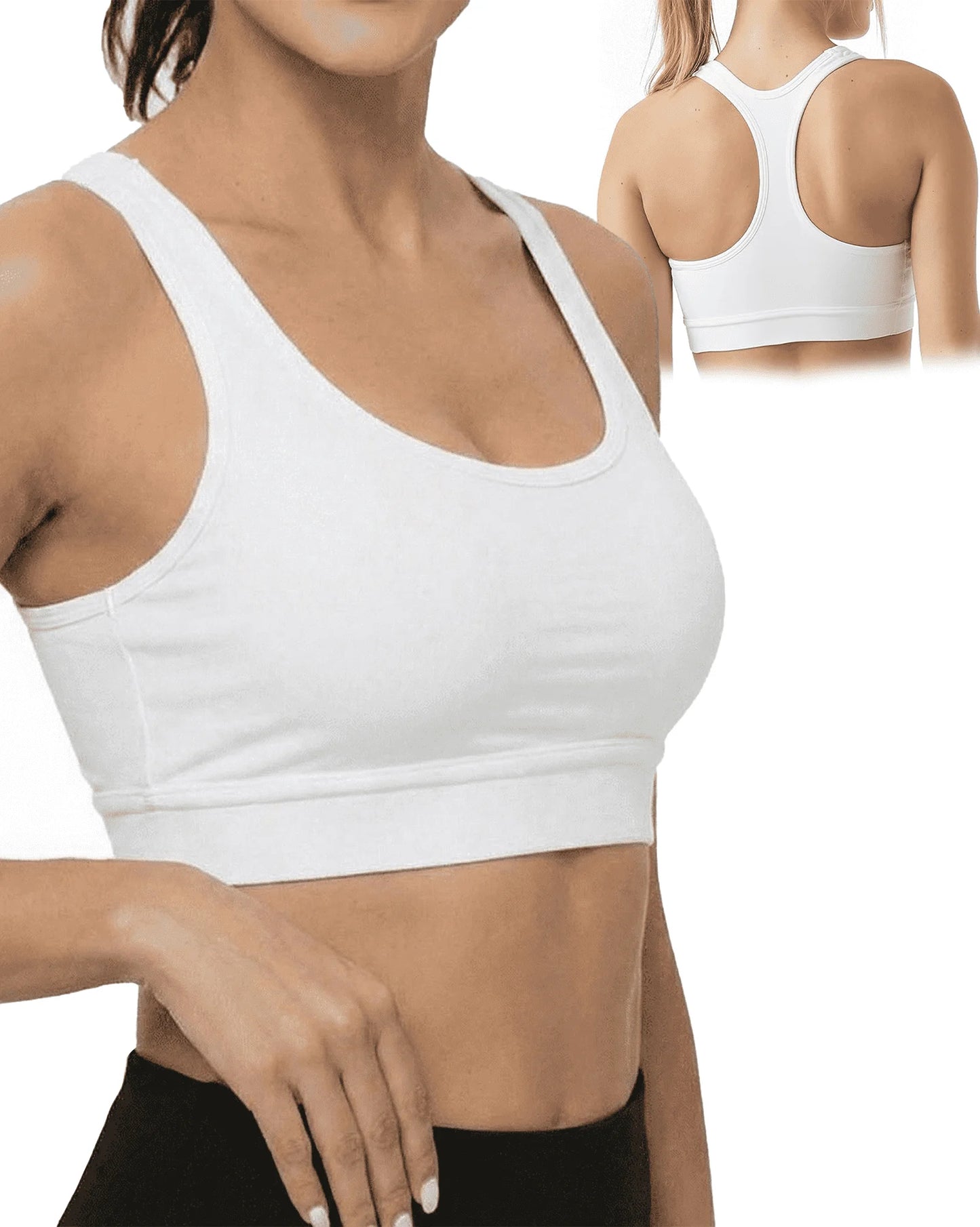 SOMER Women’s Sports Bra Strappy Back Padded Seamless Workout Bra High Impact Support Stretchy Yoga Tank Top for Gym Running Fitness