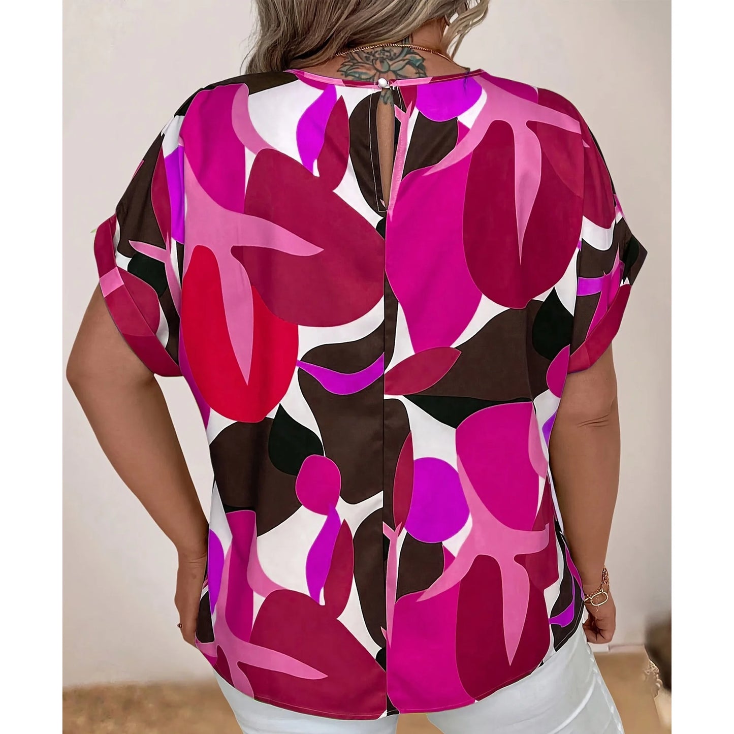 SOMER Plus Size Tops For Women Short Sleeve Women's Tops Casual T Shirts