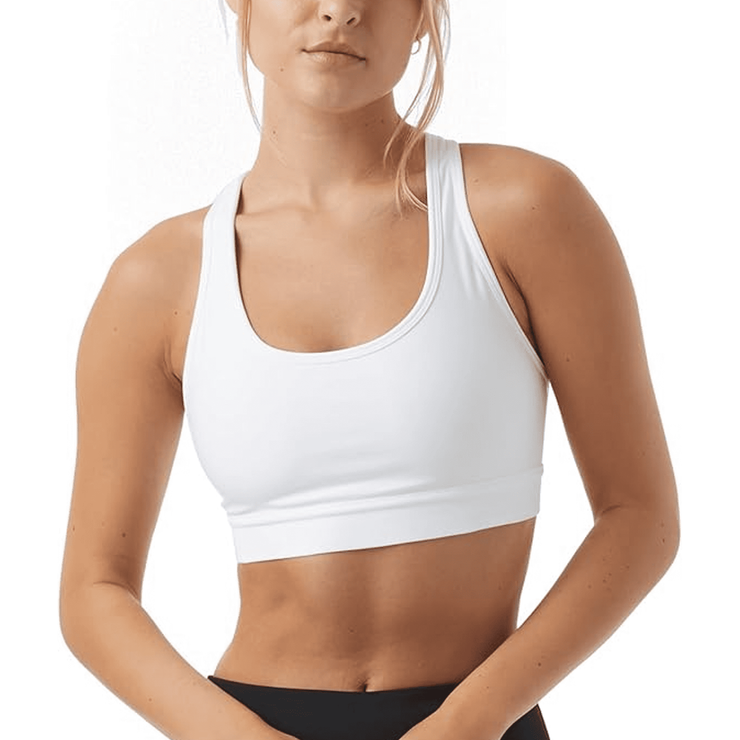SOMER Sports Bras for Women, Wireless High Impact Support Workout Bra, Comfortable Padded Fitness Gym Running Sports Bra, White