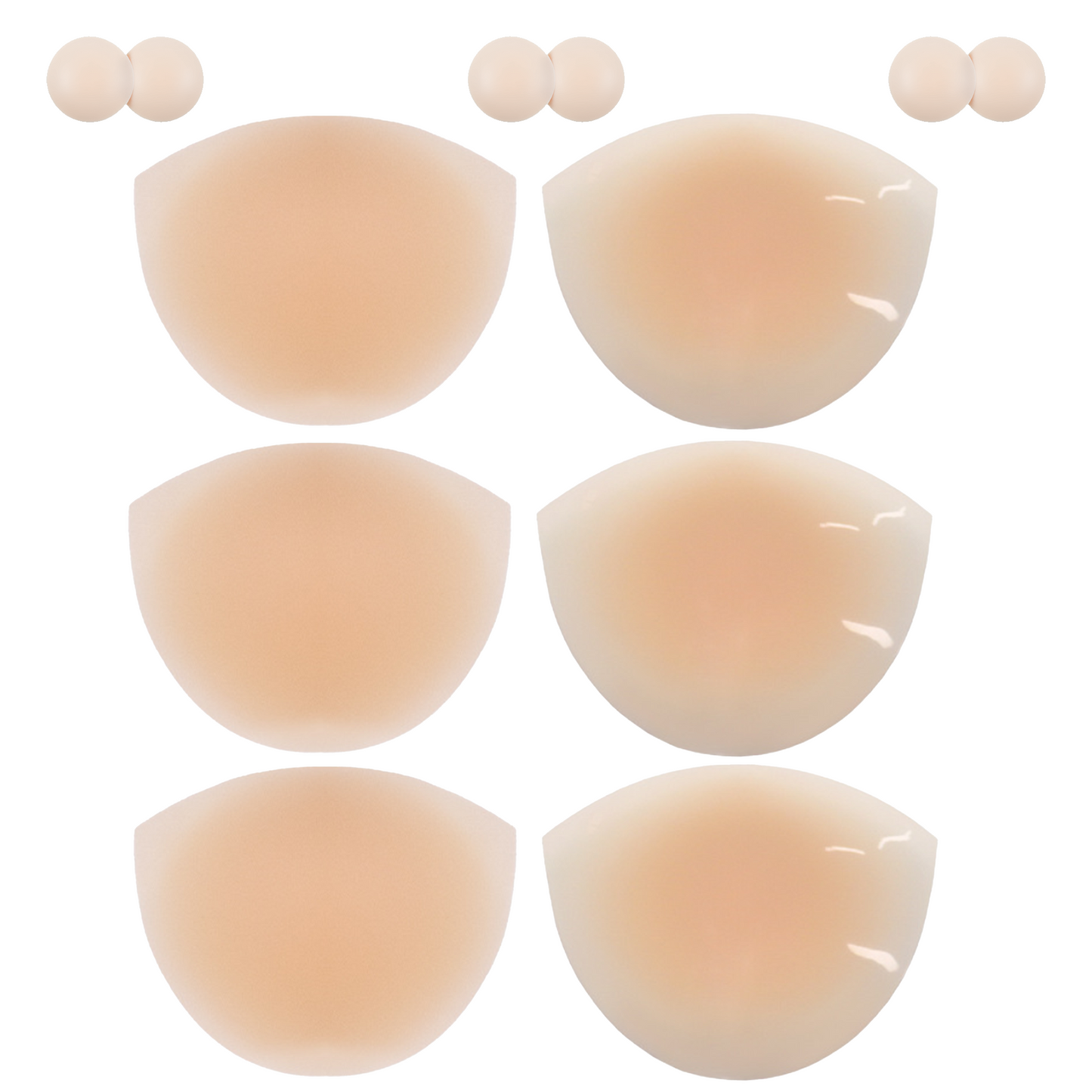 SOMER 3 Pairs Sticky Bra Comfort Silicone Nipple Covers, Reusable Strapless Bras Breast Stickers, Triangular Adhesive Invisible Lift Up Bras with Nipple Pasties