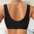 SOMER Sports Bras for Women Front Close Sports Bras Seamless Bras No Underwire Wireless Comfort Bra Full Coverage Push Up Support for Everyday Wear Bra Black
