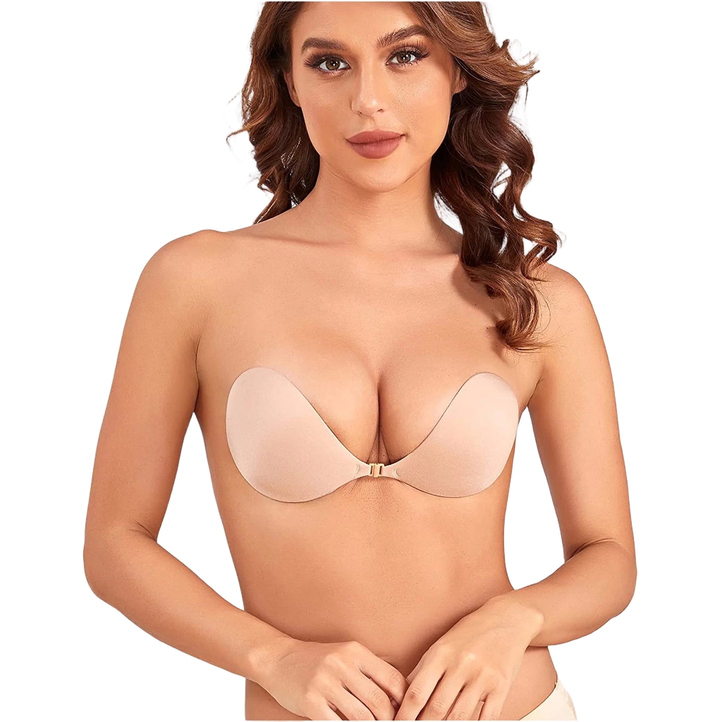 SOMER Backless Bra, Sticky Bra, Reusable Adhesive Bra, Strapless Bras for Women, Backless Strapless Bra Push Up, Adhesive Invisible Lift Up Bras 2 Pairs