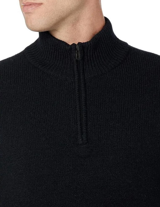 SOMER Men's Sweater Quarter Zip Mock Neck Sweaters for Men Slim Fit Long Sleeve Pullover Sweatshirts for Men Casual Lightweight Polo