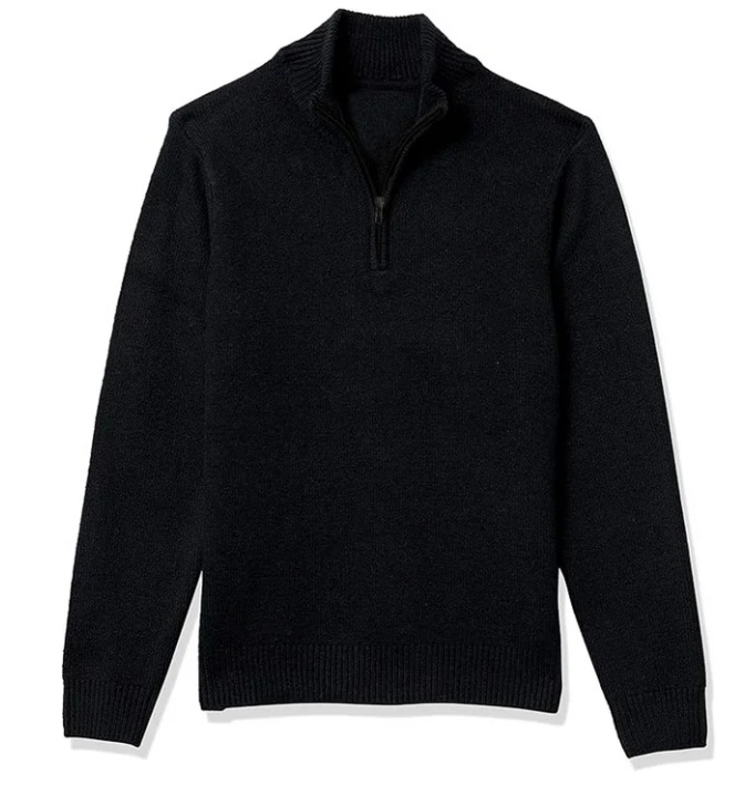 SOMER Men's Sweater Quarter Zip Mock Neck Sweaters for Men Slim Fit Long Sleeve Pullover Sweatshirts for Men Casual Lightweight Polo