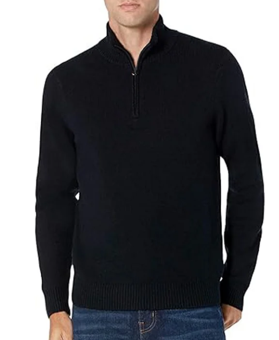 SOMER Men's Sweater Quarter Zip Mock Neck Sweaters for Men Slim Fit Long Sleeve Pullover Sweatshirts for Men Casual Lightweight Polo