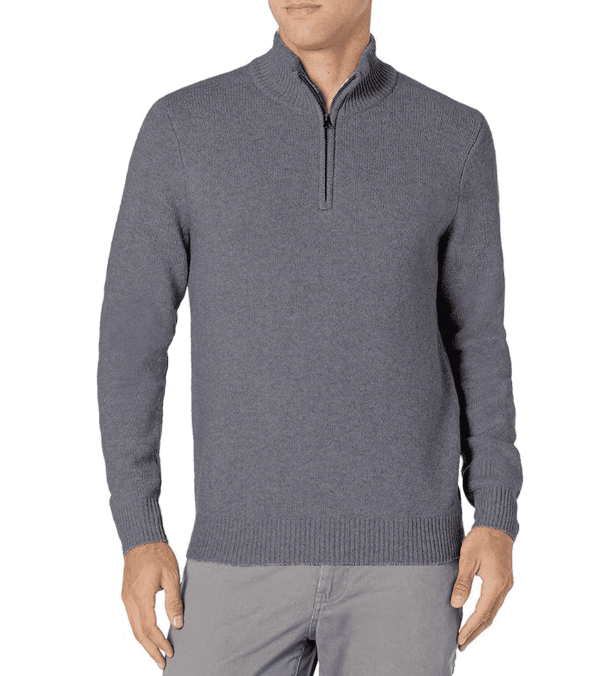 SOMER Men's Sweater Quarter Zip Mock Neck Sweaters for Men Slim Fit Long Sleeve Pullover Sweatshirts for Men Casual Lightweight Polo