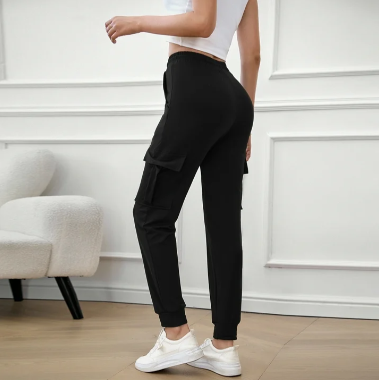 SOMER Women's Cargo Sweatpants Joggers Hiking Pants Lightweight Comfy Lounge Drawstring Workout Pants with Pockets