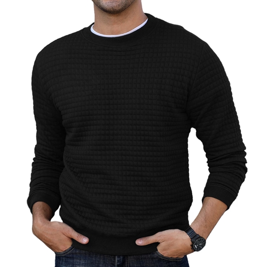 SOMER Men's Sweater Pullover Crewneck Sweatshirts for Men Fall Pullover Sweater for Men Casual Fashion Lightweight Waffle Long Sleeve Tops