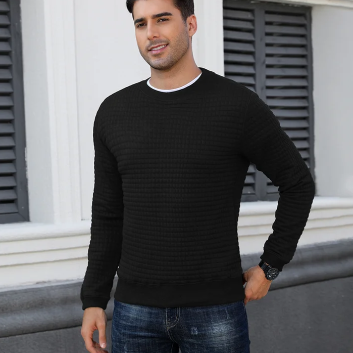 SOMER Men's Sweater Pullover Crewneck Sweatshirts for Men Fall Pullover Sweater for Men Casual Fashion Lightweight Waffle Long Sleeve Tops